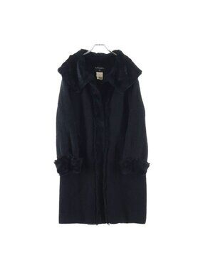 Chanel Vintage Rabbit Fur Coat Black